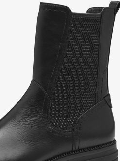 Tamaris Bottine Chelsea En Cuir - Noir | Bottines