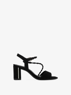 Tamaris Sandale A Talon En Cuir - Noir | Des Sandales