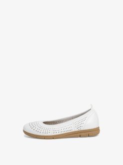 Tamaris Ballerine En Cuir - Blanc | Ballerines