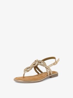 Tamaris Sandale En Cuir - Or | Des Sandales