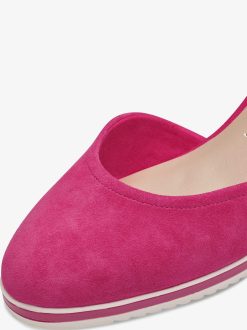 Tamaris Escarpins Compenses En Cuir - Rose | Pompes