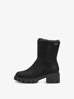 Tamaris Bottine En Cuir - Doublure Chaude Noire | Bottines