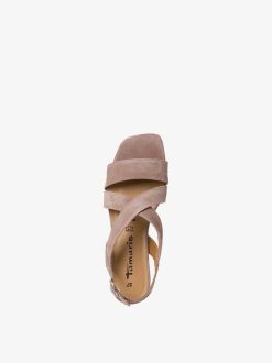 Tamaris Sandale En Cuir - Beige | Des Sandales