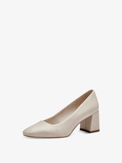 Tamaris Escarpins En Cuir - Beige | Pompes