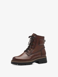 Tamaris Bottine En Cuir - Marron | Bottines