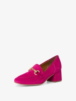 Tamaris Trotteur En Cuir - Rose | Chaussures Basses Et Pantoufles