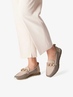 Tamaris Babouche En Cuir - Beige | Baskets