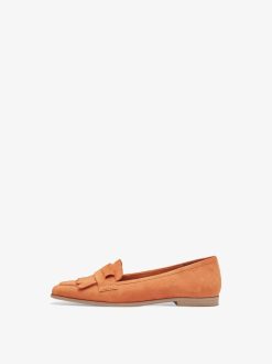 Tamaris Babouche En Cuir - Orange | Chaussures Basses Et Pantoufles