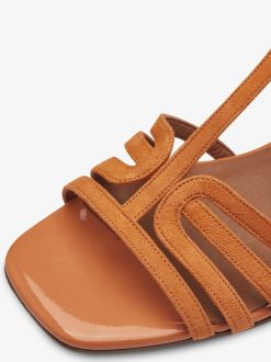 Tamaris Sandale A Talon En Cuir - Orange | Des Sandales