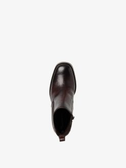 Tamaris Bottine Chelsea En Cuir - Marron | Bottines