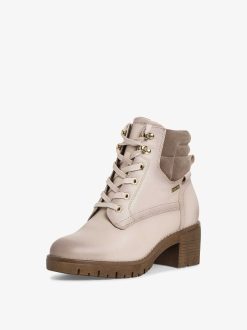 Tamaris Bottine En Cuir - Beige | Bottines