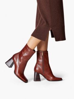 Tamaris Bottine En Cuir - Marron | Bottines