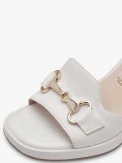 Tamaris Sandale A Talon En Cuir - Blanc | Des Sandales