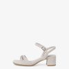 Tamaris Sandale A Talon En Cuir - Gris | Des Sandales