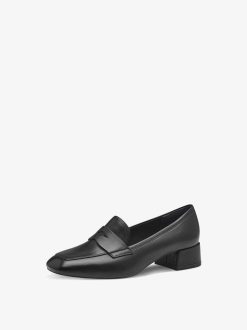 Tamaris Trotteur En Cuir - Noir | Chaussures Basses Et Pantoufles