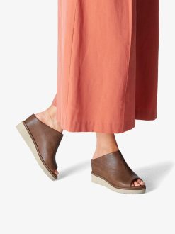 Tamaris Mule En Cuir - Marron | Mules