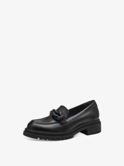 Tamaris Babouche En Cuir - Noir | Chaussures Basses Et Pantoufles