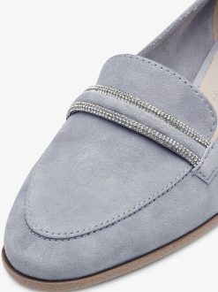 Tamaris Babouche En Cuir - Bleu | Chaussures Basses Et Pantoufles