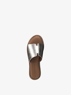 Tamaris Mule En Cuir - Or | Mules