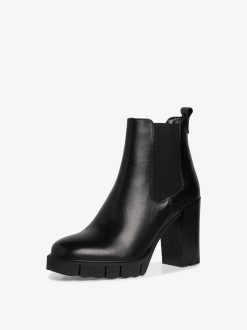 Tamaris Bottine Chelsea En Cuir - Noir | Bottines