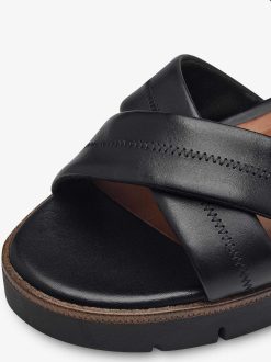 Tamaris Sandale A Talon En Cuir - Noir | Des Sandales