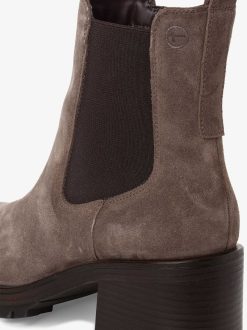 Tamaris Bottine Chelsea En Cuir - Beige | Bottines