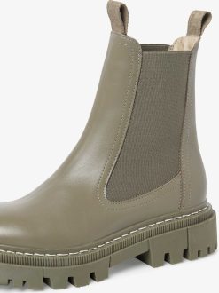 Tamaris Bottine Chelsea En Cuir - Vert | Bottines