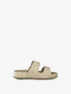 Tamaris Mule En Cuir - Beige | Mules