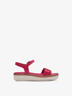 Tamaris Sandale A Talon En Cuir - Rose | Des Sandales