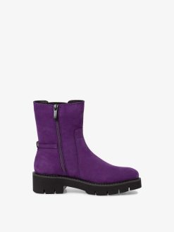 Tamaris Bottine Chelsea En Cuir - Violet | Bottines