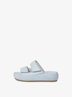 Tamaris Mule En Cuir - Bleu | Mules