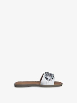 Tamaris Mule En Cuir - Blanc | Mules