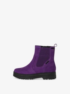 Tamaris Bottine En Cuir - Violet | Bottines