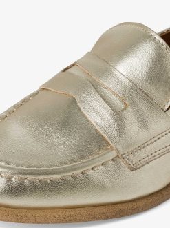 Tamaris Babouche En Cuir - Or | Chaussures Basses Et Pantoufles