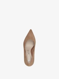 Tamaris Escarpins En Cuir - Beige | Pompes