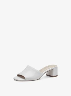 Tamaris Mule En Cuir - Blanc | Mules