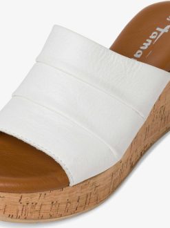 Tamaris Mule En Cuir - Blanc | Mules