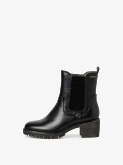 Tamaris Bottine Chelsea En Cuir - Noir | Bottines