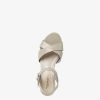 Tamaris Sandale A Talon En Cuir - Beige | Des Sandales