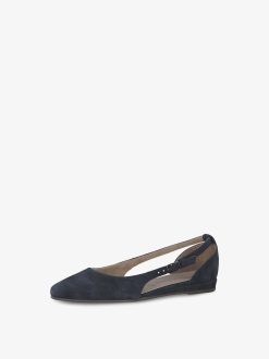 Tamaris Ballerine En Cuir - Bleu | Ballerines