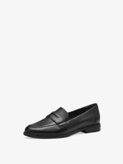 Tamaris Babouche En Cuir - Noir | Chaussures Basses Et Pantoufles