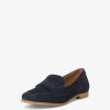 Tamaris Babouche En Cuir - Bleu | Chaussures Basses Et Pantoufles