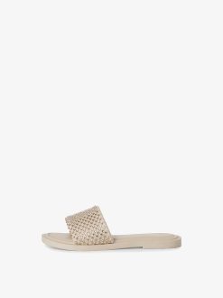 Tamaris Mule En Cuir - Beige | Mules