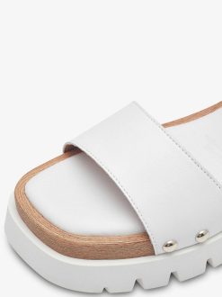 Tamaris Sandale A Talon En Cuir - Blanc | Des Sandales