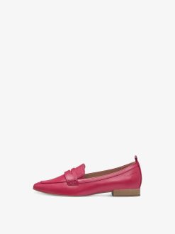 Tamaris Babouche En Cuir - Rose | Chaussures Basses Et Pantoufles