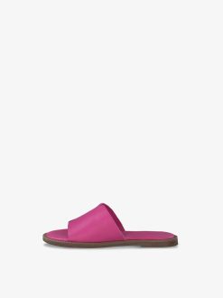 Tamaris Mule En Cuir - Rose | Mules