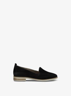 Tamaris Babouche En Cuir - Noir | Chaussures Basses Et Pantoufles