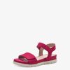 Tamaris Sandale A Talon En Cuir - Rose | Des Sandales