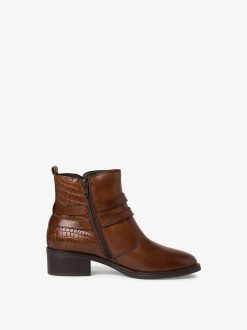 Tamaris Bottine En Cuir - Marron | Bottines