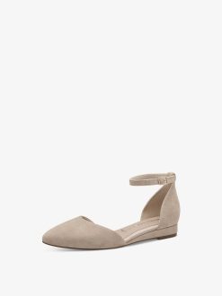 Tamaris Ballerine En Cuir - Beige | Ballerines